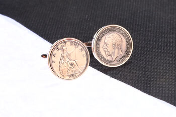 1935 90th Birthday George V Farthing Coin Cufflinks, 3 of 3