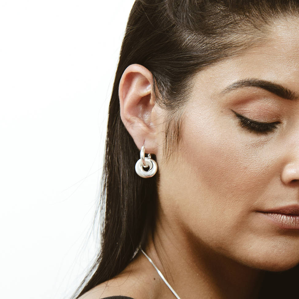 Personalised Interlinking Mobius Hoop Earrings By Soremi Jewellery Personalised Interlinking Mobius Hoop Earrings