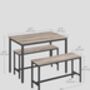 Three Piece Dining Table Set With Benches For Kitchen, thumbnail 8 of 9