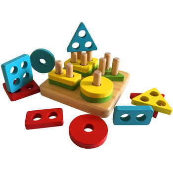 Wooden Stack And Learn Geometric Shape Puzzle, 5 of 10