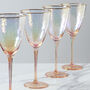 G Decor Set Of Four Lustre Hammered Wine Glasses, thumbnail 1 of 4