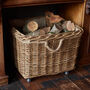 Large Log Basket Wicker With Wheels, thumbnail 7 of 8