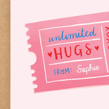 Personalised Hug Coupon Mother's Day Card, 5 of 5