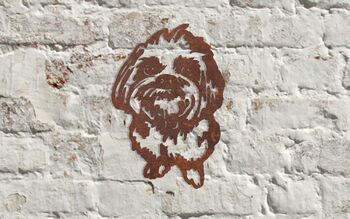 Metal Dog In Ring Garden Sculpture Wall Art, 8 of 10