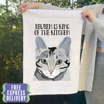 Personalised Cat Tea Towel, 2 of 11