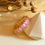 Thick Stacking Ring With Pastel Pink Birthstones, thumbnail 1 of 4