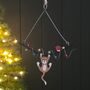 Cat Hanging From Fairy Lights Christmas Decoration, thumbnail 1 of 2