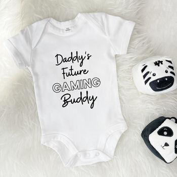 Daddy's Future… Buddy Personalised Babygrow, 3 of 8