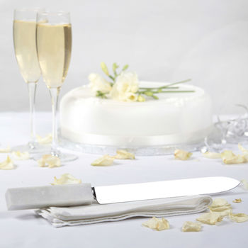 Wedding Cake Knife Personalised Marble Handle, 6 of 7