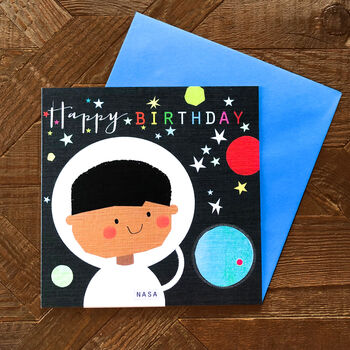 Spaceman Birthday Greetings Card, 4 of 4