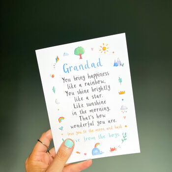 Personalised Dad Grandad Verse Card, 2 of 8