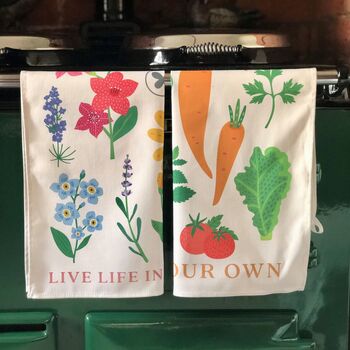 Tea Towel Flower Illustrations 100% Cotton, 4 of 5