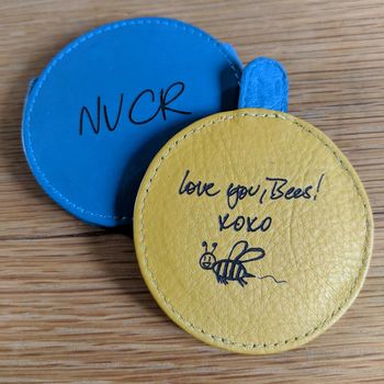 Personalised Leather Compact Mirror, 4 of 11