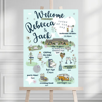 Wedding Welcome Sign/ Bespoke Timeline/Order Of The Day Sign, 2 of 3