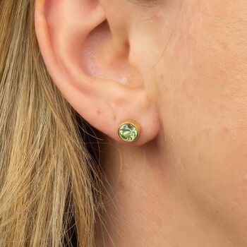 18ct Gold Plated August Birthstone Stud Earrings, 3 of 9