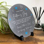 Personalised First Father's Day Circular Slate With Stand 20cm, thumbnail 2 of 6