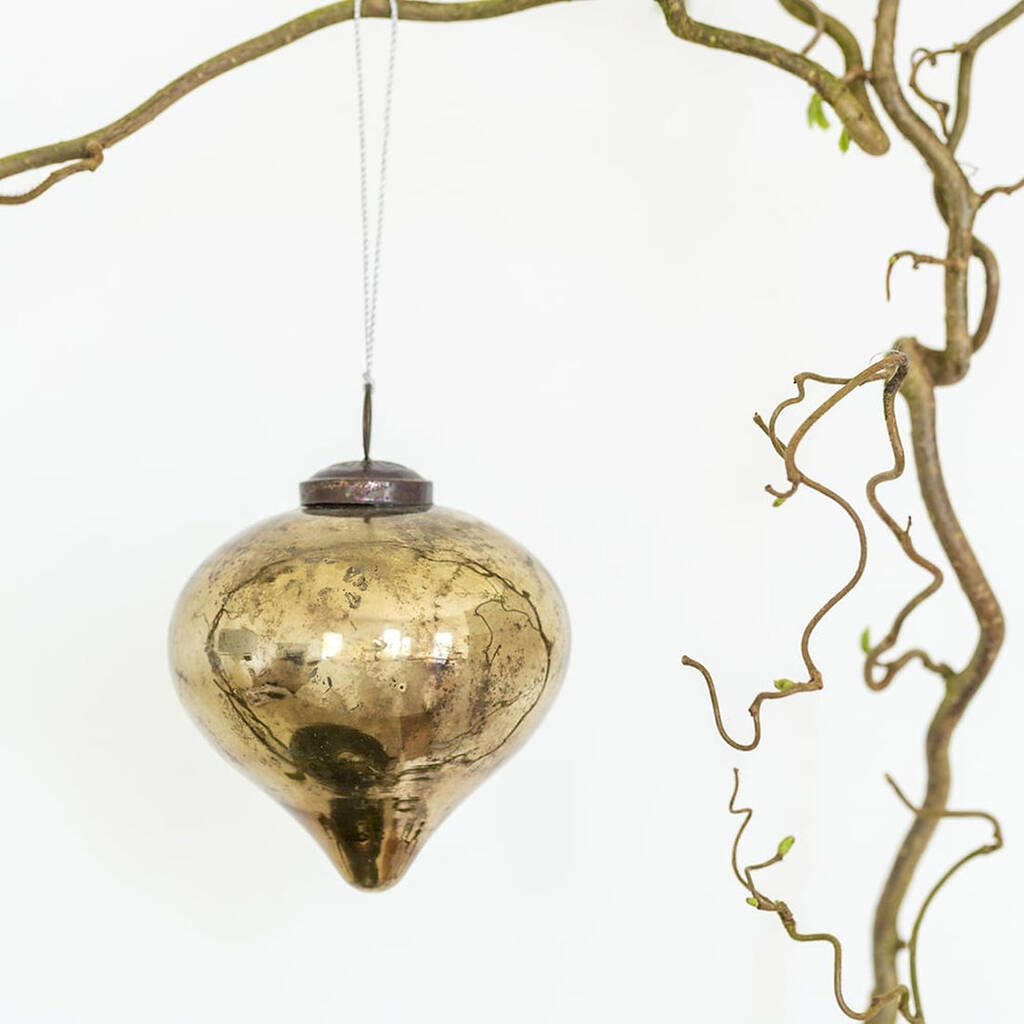 Large Gold Antique Glass Onion Tree Decoration, 1 of 3
