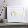 Personalised Coordinates Gold Or Silver Foil Print, thumbnail 4 of 4
