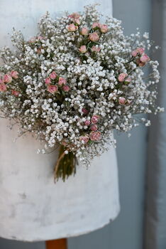 Wedding Dried Flower Bouquet Boho Pink Rose, 2 of 2