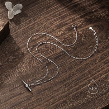Balanced Bar Necklace In Sterling Silver, 5 of 12