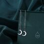 Sterling Silver Crescent Moon Dangle Threaders Earrings, thumbnail 1 of 10