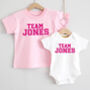 Personalised 'Team Surname' Childrens T Set, thumbnail 3 of 4