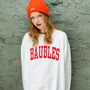 Unisex 'Baubles' Christmas Jumper Sweatshirt, thumbnail 2 of 12