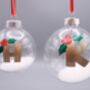 Gold Initial And Holly Christmas Tree Bauble, thumbnail 1 of 4