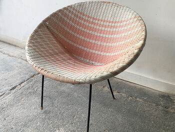Vintage Woven Vinyl Sputnik Cone Satellite Chair, 8 of 8