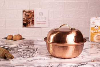 Solid Copper Mixing Bowl With Lid, Two Pieces, 3 of 9