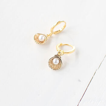 Gold Plated Shell Earrings, 10 of 10