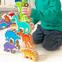 Set Of Six Wooden Toy Stackable Dinosaurs, thumbnail 1 of 5