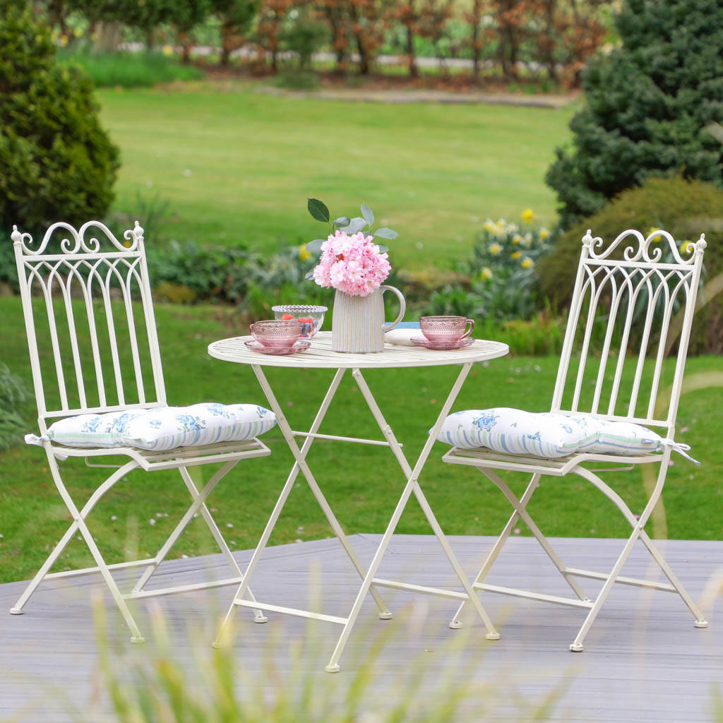 Parisian Bistro Ivory Garden Table And Chairs By Dibor