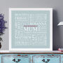 Personalised 'Mum's Favourites' Square Print, thumbnail 3 of 9
