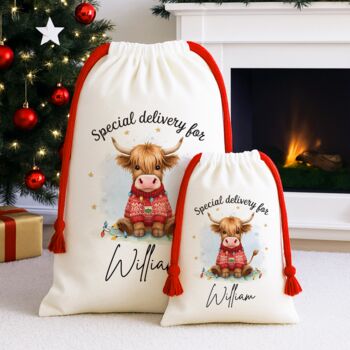 Highland Cow Christmas Sack, 3 of 3