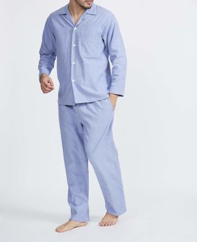 Men's Pyjamas Staffordshire Blue Flannel, 3 of 4