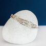 Hinged Sterling Silver Blue Topaz And Cz Bangle, thumbnail 4 of 8