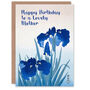 Elegant Iris Flower Floral Blooms Mother Birthday Card, thumbnail 1 of 5