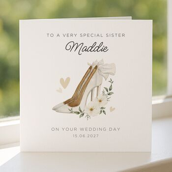 Personalised Sister On Your Wedding Day Card, 4 of 8