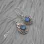 Labradorite Earrings Silver: Blue Gemstone Jewelry, thumbnail 1 of 7