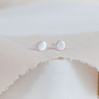 Tiny Sterling Silver Disc Stud Earrings, 3 of 10