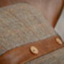 Tweed And Leather Belt Button Cushion Two Options, thumbnail 6 of 12