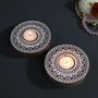 Wooden Round Tea Light Candle Holder, Set Of Two, thumbnail 5 of 5