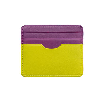 Two Tone Small Leather Credit Card Wallet Personalised Gift Boxed, 5 of 12