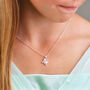 Girl's Silver Daisy Flower Initial Necklace, thumbnail 3 of 8