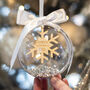 Personalised Snowflake First Christmas Bauble, thumbnail 2 of 6