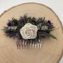 Dried Flower White And Purple Hair Comb, thumbnail 5 of 5