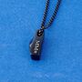 Black Engraved Rectangle Name Pendant Necklace, thumbnail 6 of 10