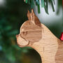 Boston Terrier Personalised Wooden Dog Decoration, thumbnail 3 of 5