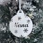 Personalised Name With Snowflakes Christmas Bauble, thumbnail 9 of 12